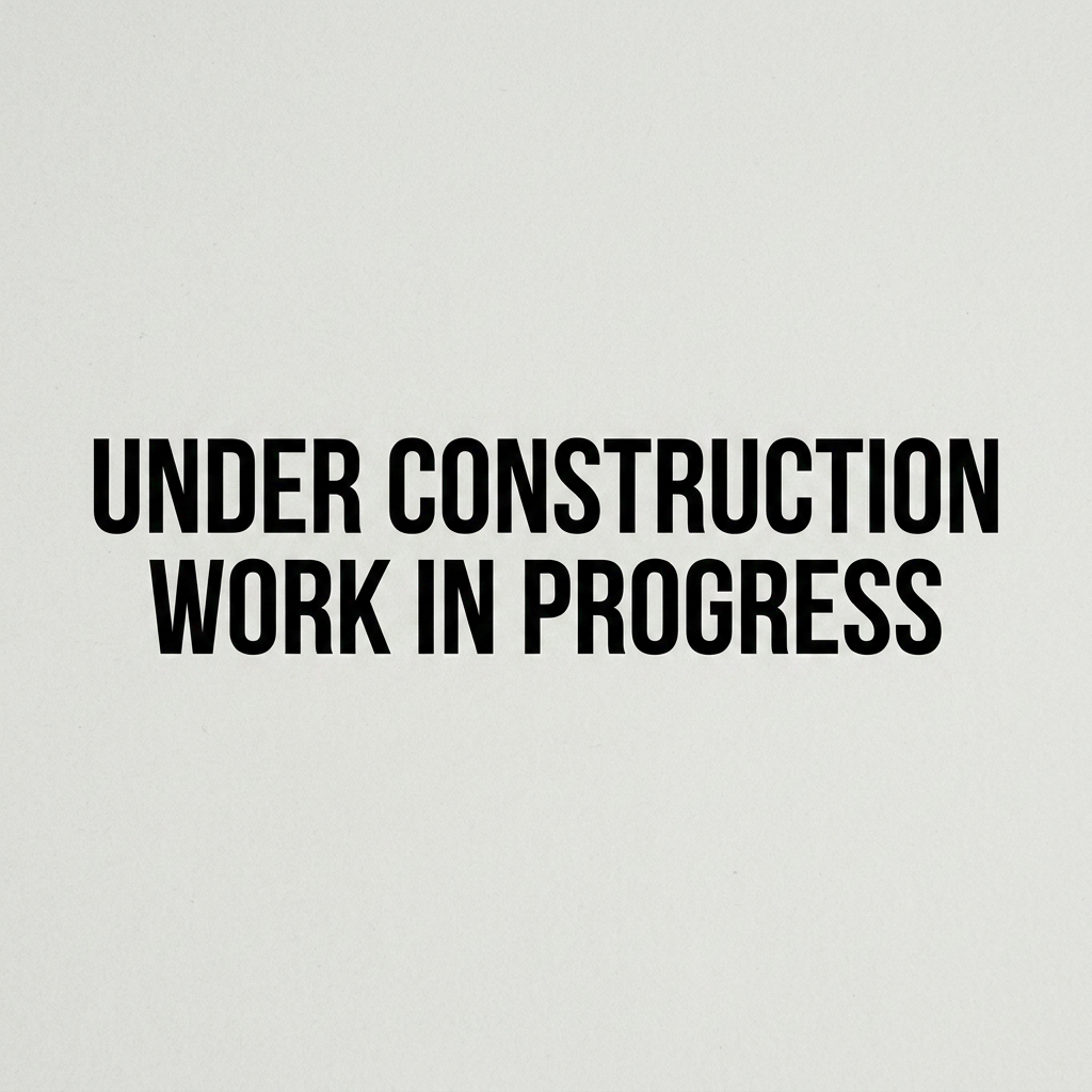 Orange sign reading 'UNDER CONSTRUCTION WORK IN PROGRESS' at a construction site